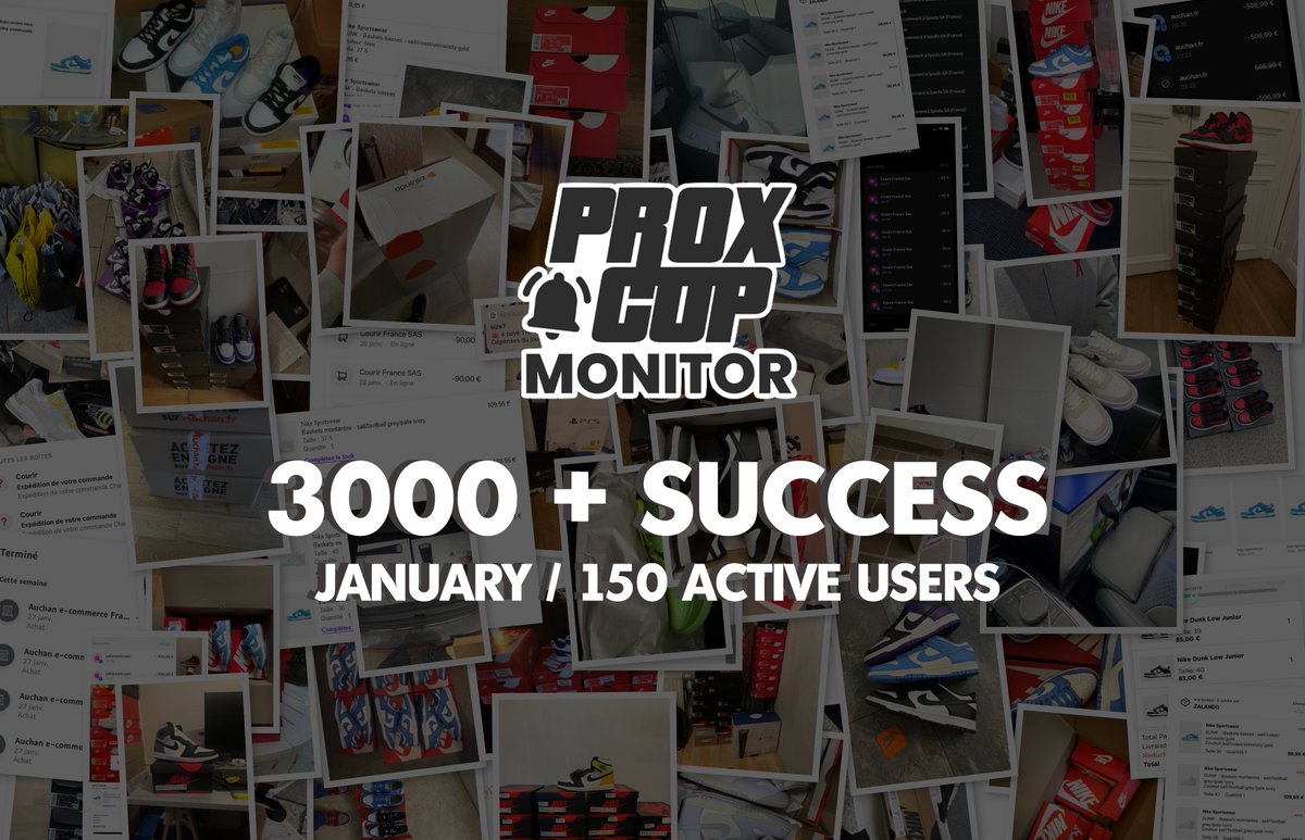 Plus de 3000 succès en Janvier pour nos membres 🚀Dunks, Jordan 1, Snkrs Pass, PS5... Tous les drops ont été maitrisés grâce à nos monitors privés, nos guides et bientôt avec notre extension ⚡

RT et Follow pour tenter de nous rejoindre avant le restock des 1500 followers🍀