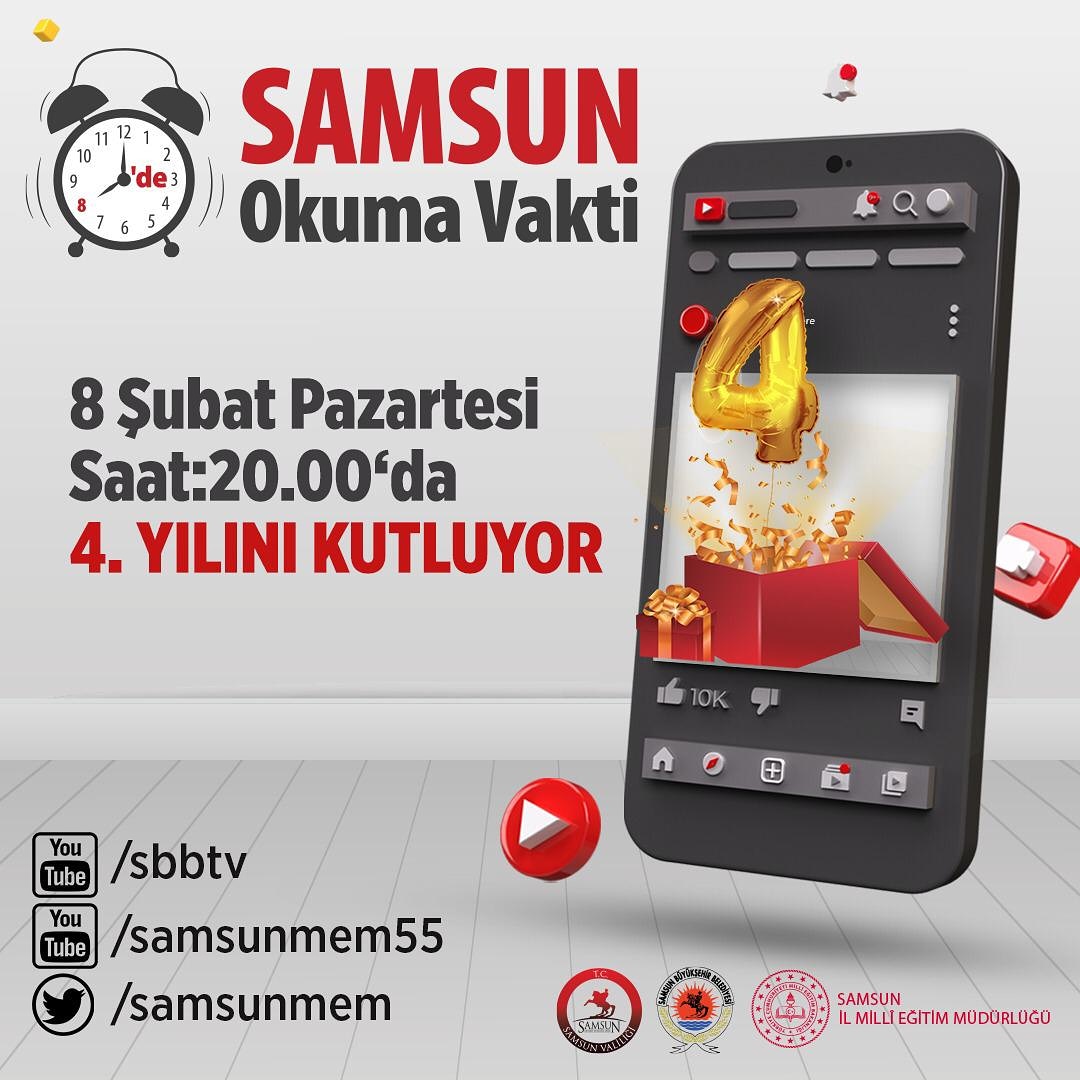 CelikIlkokulu's tweet photo. Samsun Okuma Vakti'nin 4. Yılını birlikte kutluyoruz.

#samsunokumavakti4yaşında
#samsunokumavakti
@SamsunOkuyor https://t.co/sEIRmwoVGr