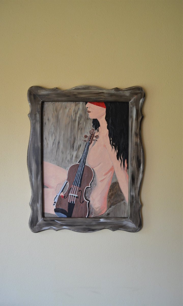ArtRomanian's tweet photo. "Violin", acrylic painting on canvas panel, 30x40 cm, wooden frame ( made by a friend).
#acrylicpainting #violin #violinist #violinistpainting #nudeart #nudepainting #femaleform #art #acryliconcanvas #originalart #originalpainting #wallart #handpainted #nude https://t.co/2SKrK6RQ1L