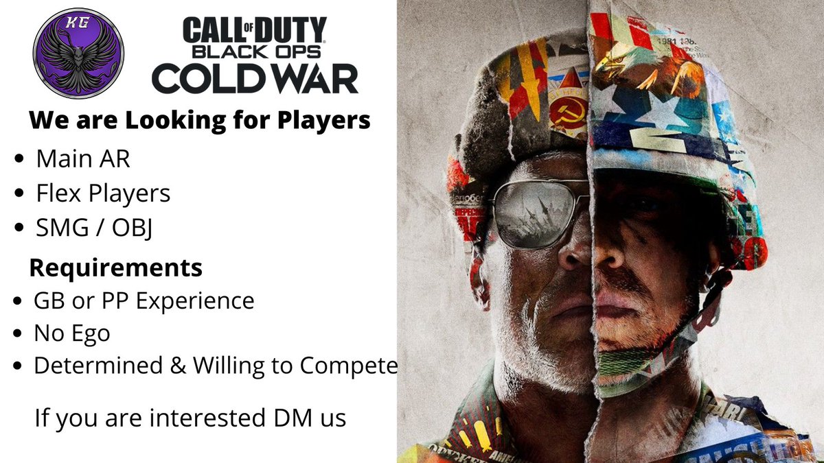 WeareKrypticGG's tweet photo. We are looking for players for #ColdWar
We are only wanting serious applicants, please do not contact us if you are not going to attend the Try out
#Competitive Experience is REQUIRED
#wearekryptic #KrypticFamily #KrypticCommunity @CoDFAs @CODReTweeters @CODFinder #Callofduty https://t.co/TK8PZiMYb2