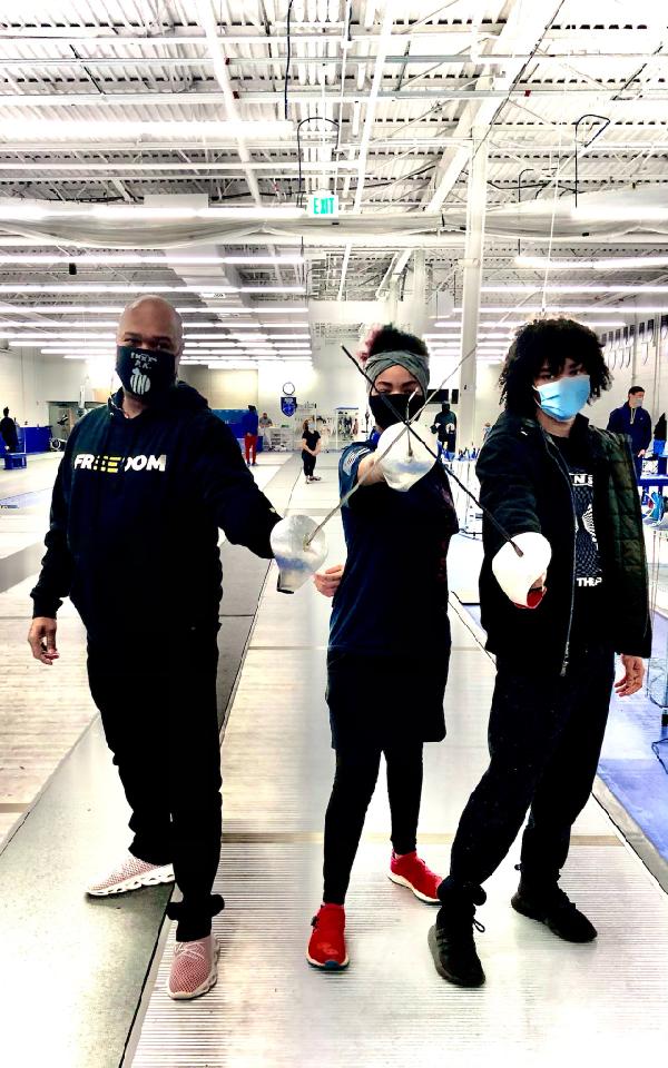 DOOSPK's tweet photo. The #3musketeers, elite #guardspersons, always #saber the day as my Muse at #BostonFencingClub 🤺 https://t.co/r1JrQ5PFHC