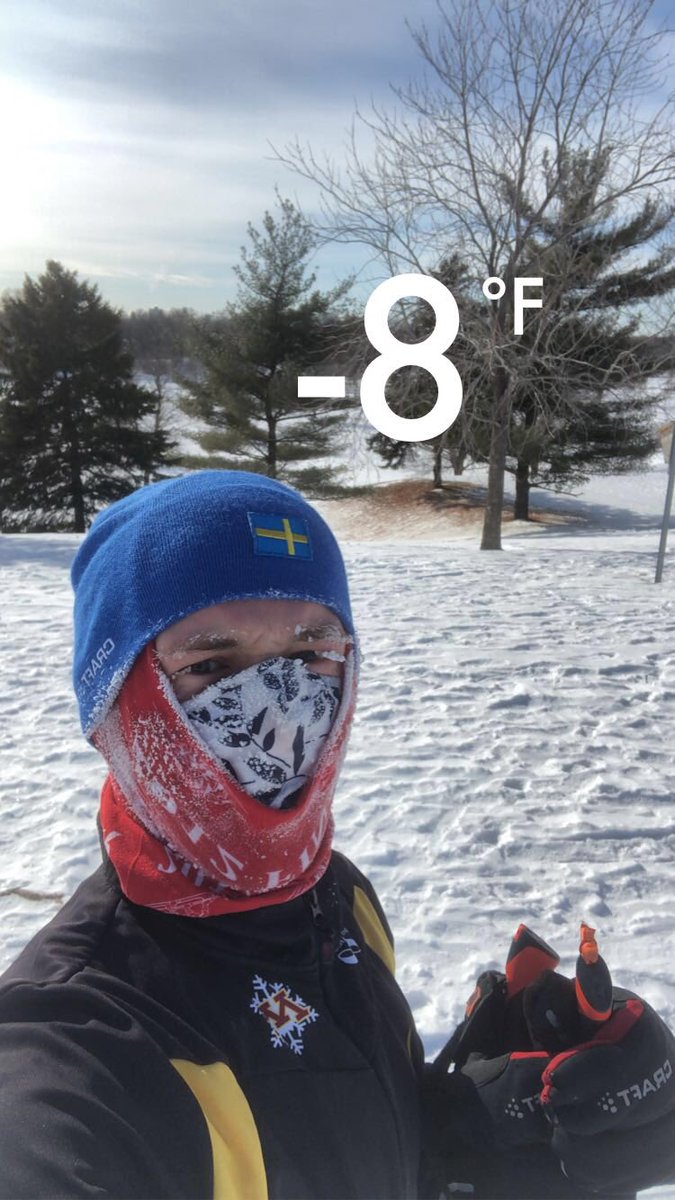 An icy cold morning for cross country skiing in St Paul #mnwx