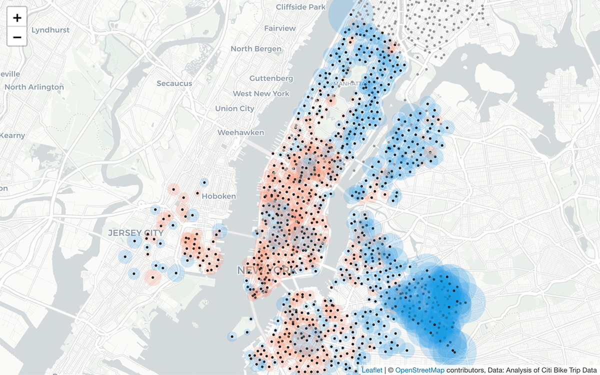benoldenburg's tweet photo. Finally got to the visualization of @CitiBikeNYC trips data I've wanted to do thanks to @chris_whong's shared process for aggregating the raw trips by station. Created an @observablehq to explore changes from 2019-2020 and test some design ideas. https://t.co/zTPbJDzNJh https://t.co/vlISVn8K1c