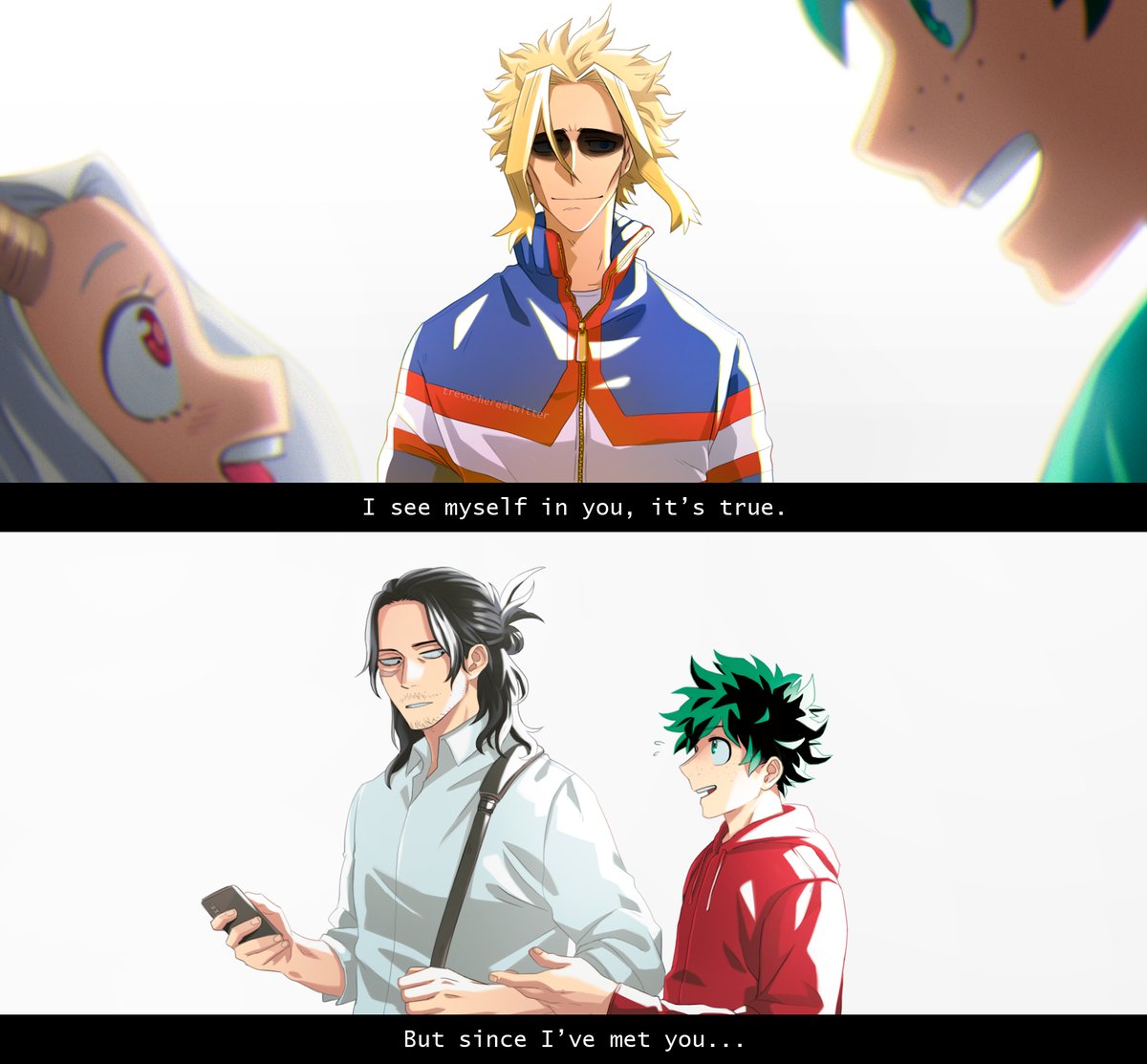 To All Might, it's as if Midoriya has a guardian angel. 