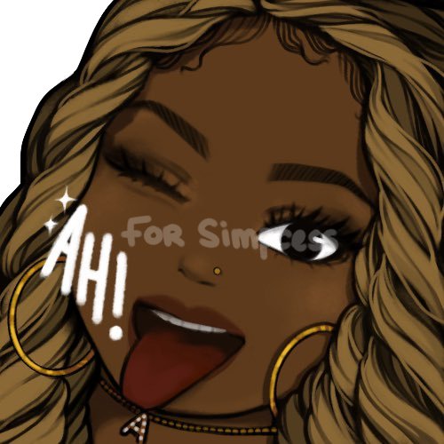 Simpcess's tweet photo. My amazingggggggg Twitch emotes made by the beautiful @mmanyei!!

My girl always does it up 😍😍, so talented!! Thank you again queen!

Also, I don't stream.. I just wanted emotes to use in other people's chats. 😜 https://t.co/QZPNUs2tyK