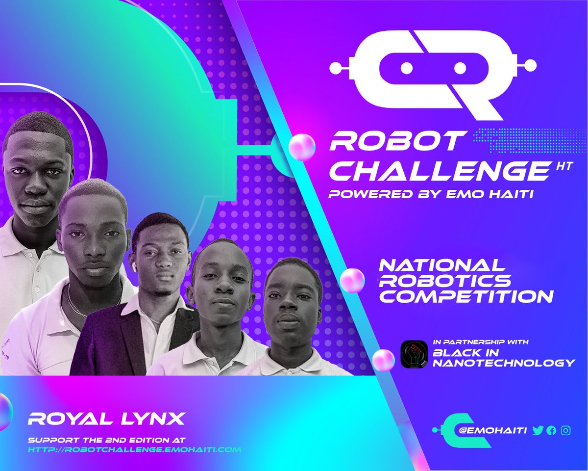 emohaiti's tweet photo. Meet The Innovators:

The first team we would like to introduce is based in Cap-Haitian. 
Team Royal Lynx consists of 5 members, Hilaire Yud Haendel, Almonord Karl Daryll, Saint Julien Claudy, Jean Adler, &amp; Lainé Valéry.

#Haiti #STEM #TECH #TECHINHAITI https://t.co/OUBjF8RoDE