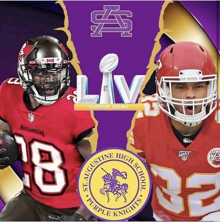 jimmy4nola's tweet photo. Today is Super Bowl Sunday! Proud of these two young men! They are representing New Orleans and 2600, St. Augustine High School! Rise Sons of Gold and Purple!!!! https://t.co/Dfrb8qkVSC