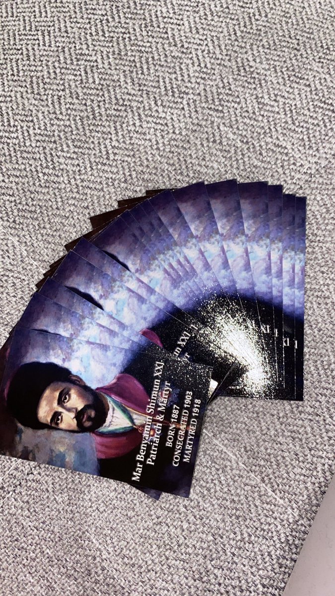 MarAndrious's tweet photo. Today marked the Commemoration of the martyr H.H. Mar Benyamin Shimun XXI, the patron saint of the Assyrian Church of the East Youth Association. St. Andrew’s youth handed out magnets with a picture of the martyr to all parishioners as a blessing in their homes. #ACEYA https://t.co/HQkrpyMv7t