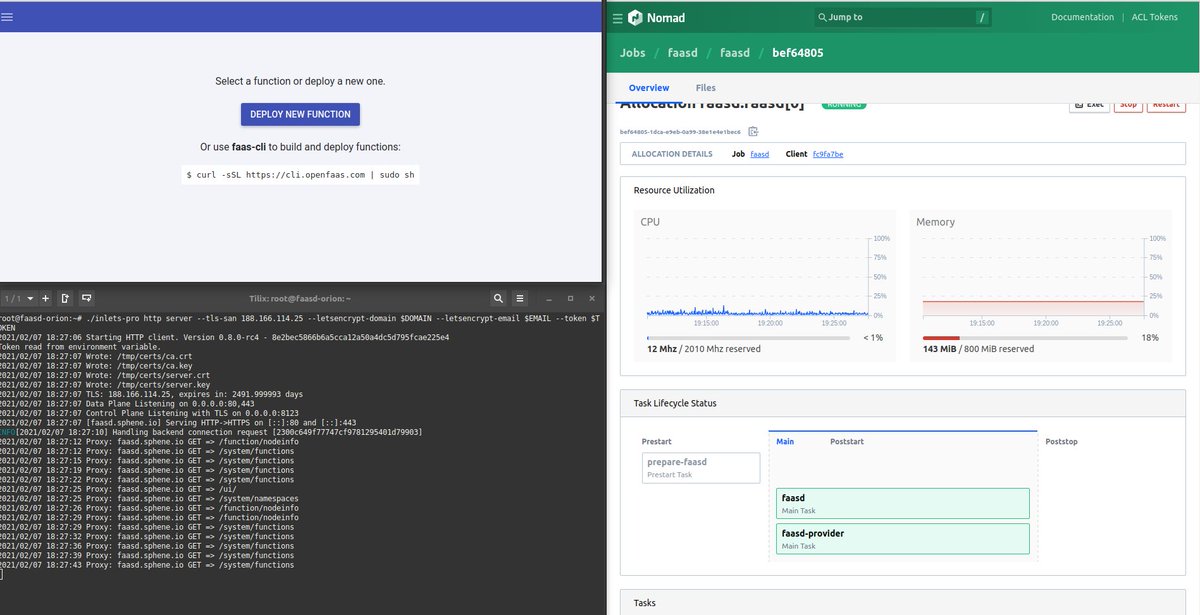 nosceon's tweet photo. snowy Sunday hacking: running multiple #faasd instances behind @traefik on a @turingpi with @HashiCorp #Nomad. Securely exposed with the lastest @inletsdev RC

Why? Because we can! 💪🤓 https://t.co/qk0TsVVDW7