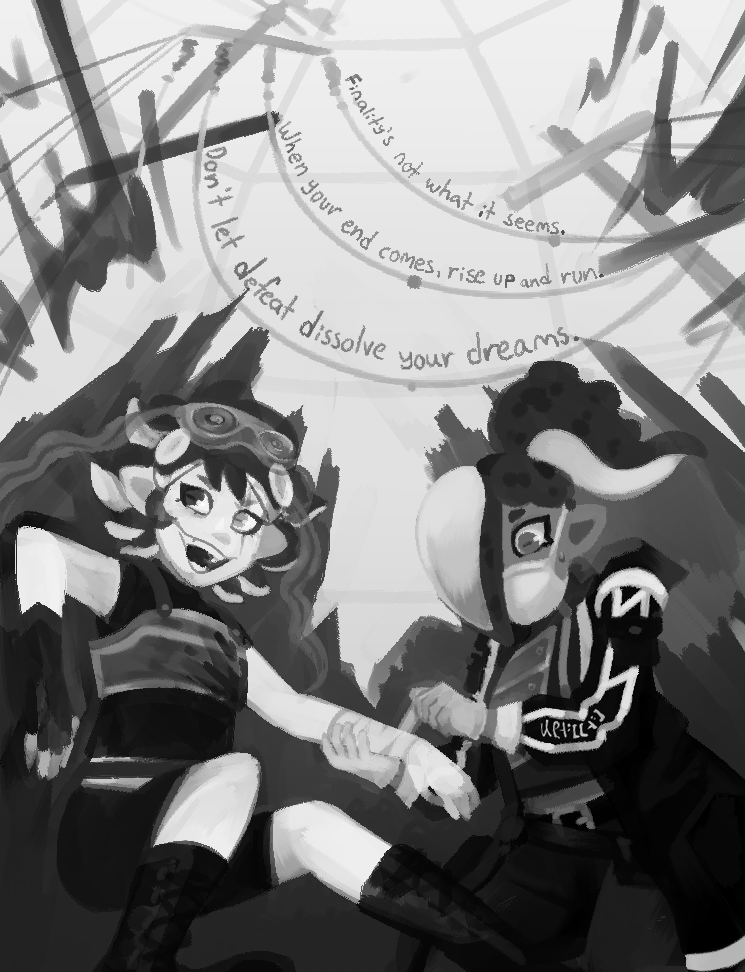 mithorama's tweet photo. #sketchvsfinal of some zine pieces! https://t.co/K2rPS7pIuk