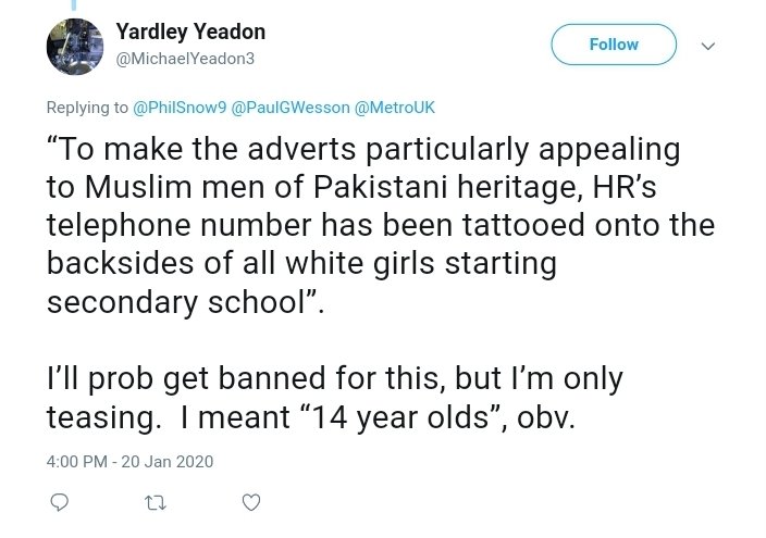 Covid crank Michael Yeadon has left Twitter in disgrace after being outed as a racist.He wasn't banned.He wasn't hacked.They're his own words.From hundreds of awful tweets, automatically archived on Wayback Machine a year or more ago, before anyone knew or cared who he was.