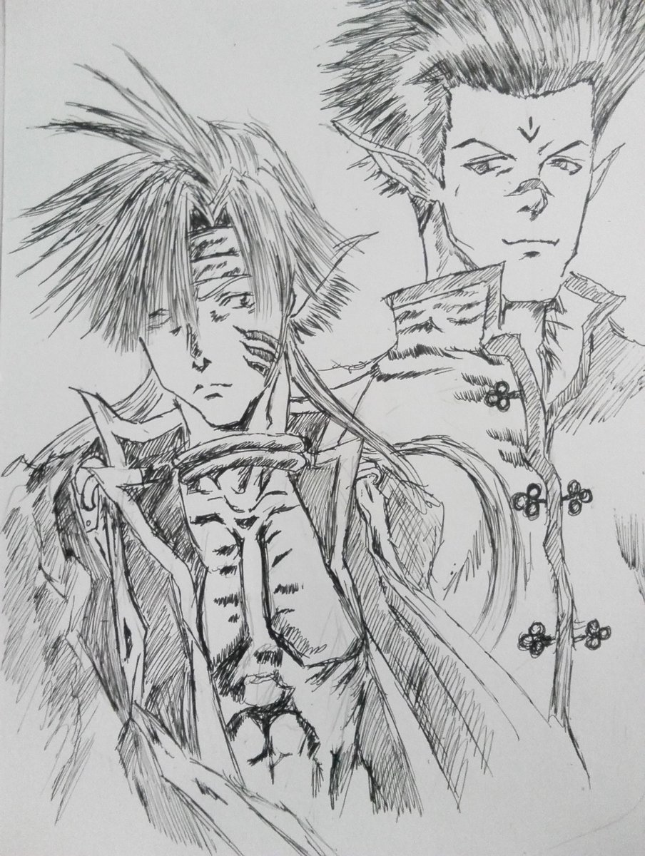 風来の真央 練習として最遊記の紅孩児と独角児を描いてみました 個人的に三蔵一行よりライバルの彼らのが好き 紅孩児のクールに見えてかなり熱血漢なところや独角児のごじょうの事もあり紅孩児を弟のように見守るのがお気に入りです