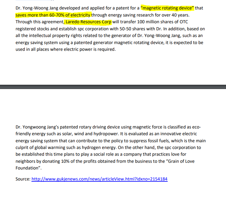  $LRDR 2nd Thread Cont:They are Leveraging the Coin and the $53mill in assets it brings in, to expand the holding company as recently seen in Feb 1st PR, dealing with the  #EV sector, as well as Air Purifiers based off of high voltage Plasma as seen in Jan PR.