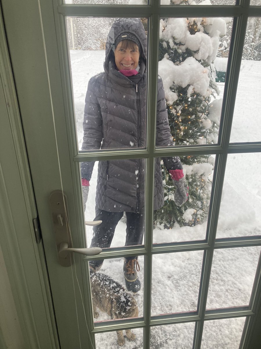 Recently out of surgery, my wife couldn’t resist going out into the snow. Luckily, some kids never grow up.