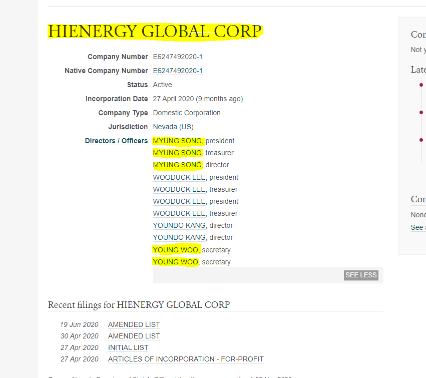  $LRDR 2nd Thread Cont:Around the same time they initially announced the  $OFTG coin they brought people from Hienergy Global into  $LRDR (LRDR website). Then in 2020 High Energy Global was formed, and in Nov 2020 HiEnergy put out a PR saying they would be listed first Q of 2021.