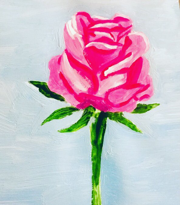 SarahFreeney's tweet image. A rose I painted for this week’s #lockdownchallenge