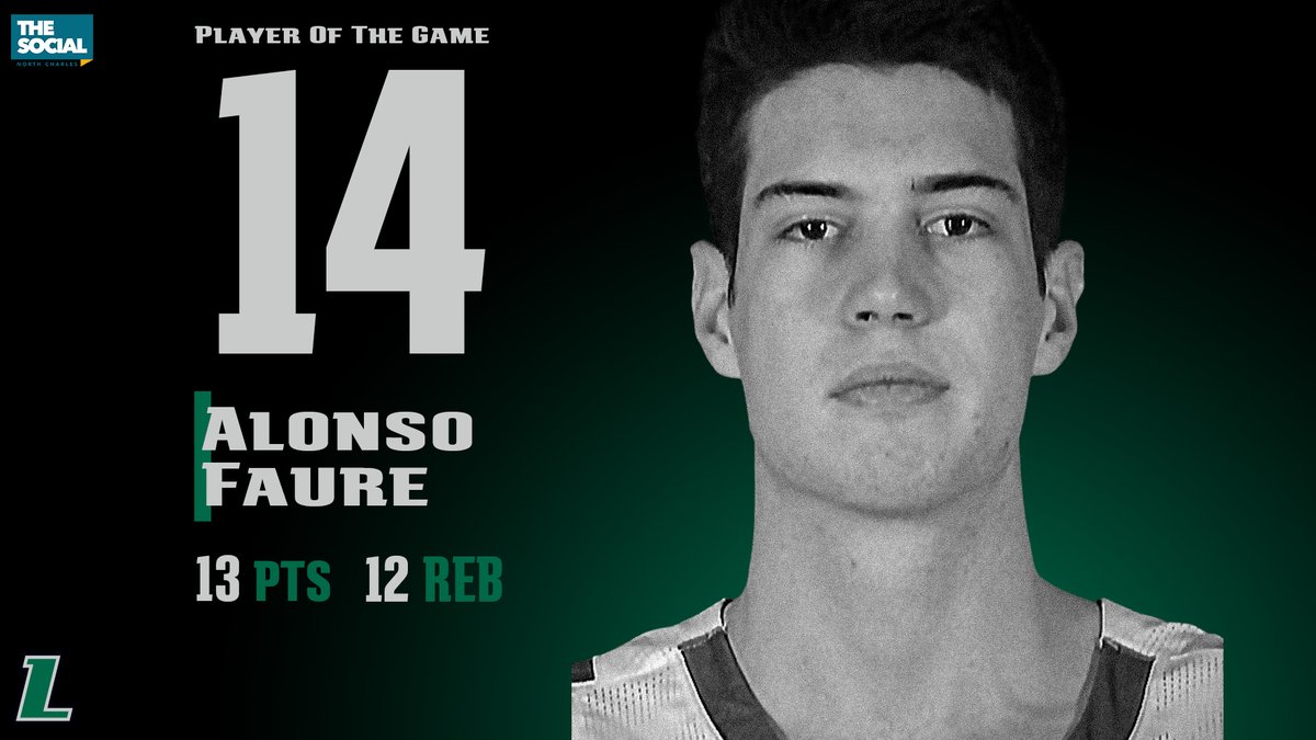 Today's @SocialNrtCharle #PlayerOfTheGame is freshman Alonso Faure. Alonso had his first career double-double with career-highs of 13 points and 12 rebounds, going 5 of 7 from the field in today's win!

#gohounds #PatriotMBB