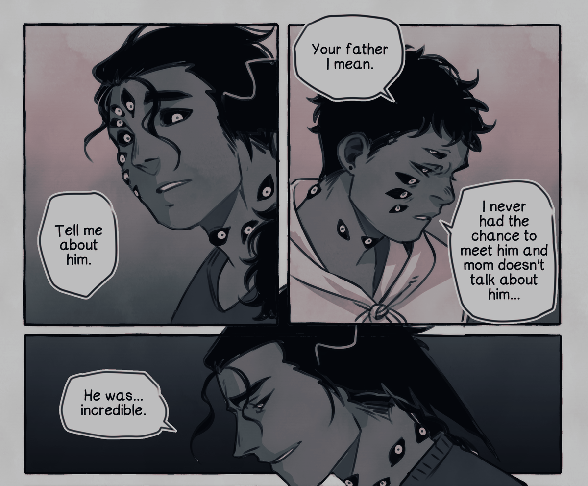 talking about ezechiel's father who died when he was young
sadly zach never had the chance to meet him and their mother's grieve was too huge to talk about him 