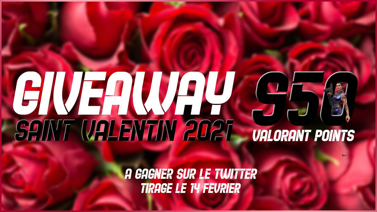 ValorantFrance_'s tweet image. Partagez votre gain à deux sur #VALORANT !
2 x 950 #VALORANT Points pour la Saint-Valentin.

1⃣ - Retweet la publication.
2⃣ - Follow @ValorantFrance_ 
 
Tirage au sort le 14 février 2021.