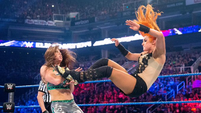 Mickie James against Becky Lynch. (WWE)