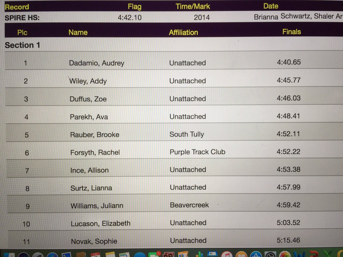 The start of an historic day for Michigan miling? <a href="/AudreyDadamio/">Audrey DaDamio</a> runs the fastest indoor 1600 in state history on the 300 oval at SPIRE!