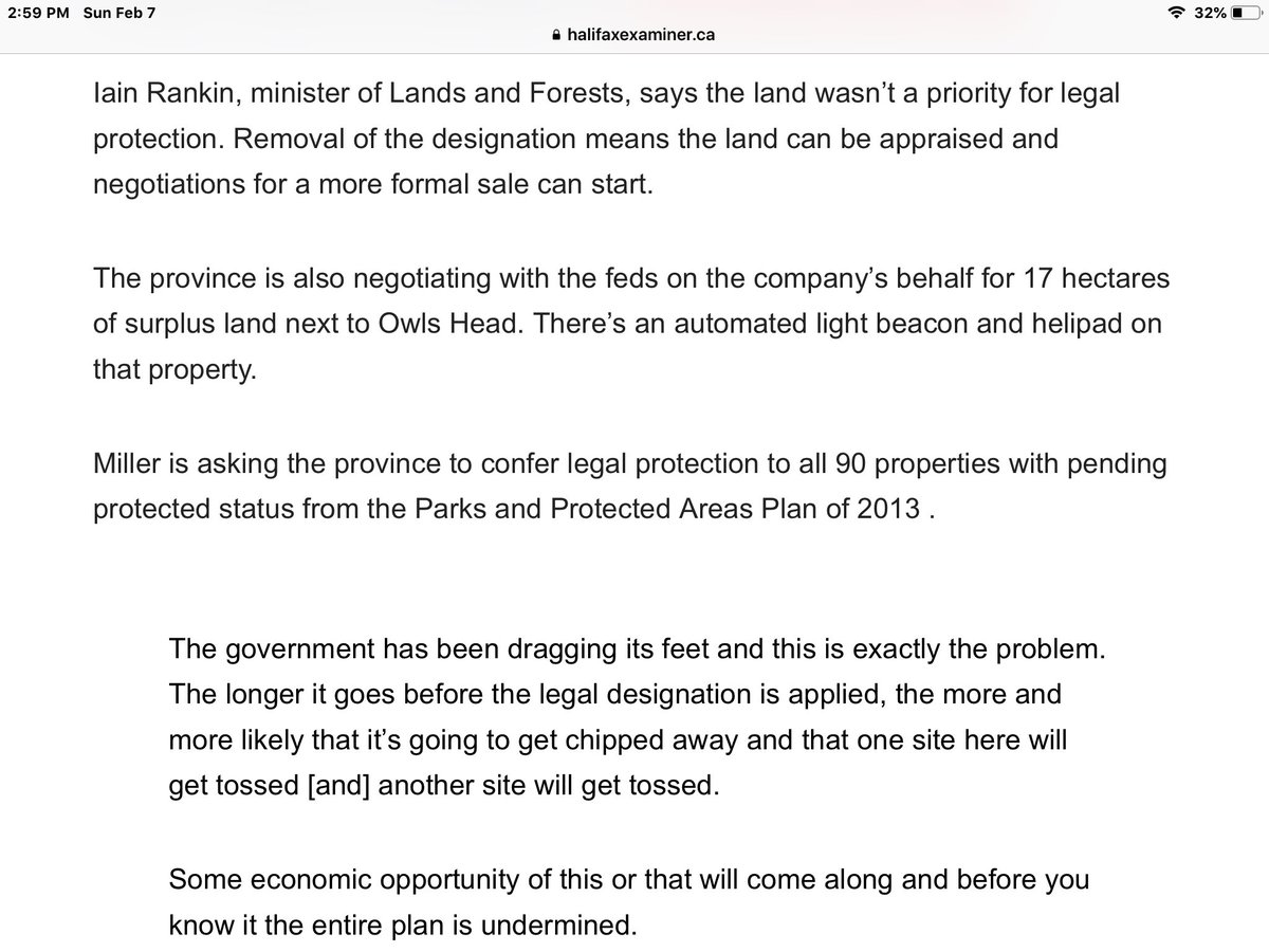 The new Nova Scotia premier also pushed to sell 17 hectares beside Owls Head. The fuckers are selling off Canadian assets to foreign elite. Elite wanting something called Owls Head means there is more to it.
