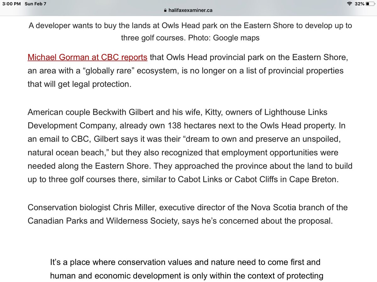 The new Nova Scotia premier also pushed to sell 17 hectares beside Owls Head. The fuckers are selling off Canadian assets to foreign elite. Elite wanting something called Owls Head means there is more to it.