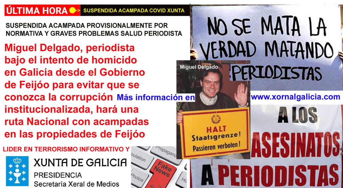 SE POSPONE ACAMPADA DELANTE DEL PORTAL SAGRADO DEL https://t.co/HsGLfNc2djÑEZ FEIJOO ; #eleccionesxunta @IdiazAyuso @idiazayuso2019 #retegal #amtega #bng #psdeg
#enmarea #ciudadanos #feijoogalicia #galiciafeijoo @TurismoGalicia @Turgalicia https://t.co/VsHKDGrzlW https://t.co/Vrw8sTEJad