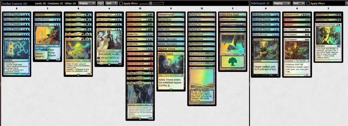 Do0mswitch's tweet photo. It's Stellar! #DevilishControl #EvilTime💫

Won the Modern Challenge playing with the best control deck I've ever played. Why play with one deck when you can play with two?😈

Thx to @kanister_mtg for the help tunning it! #BestDiscord💙

The only thing to fear is... Everything!😳 https://t.co/U4NoLAHyPR
