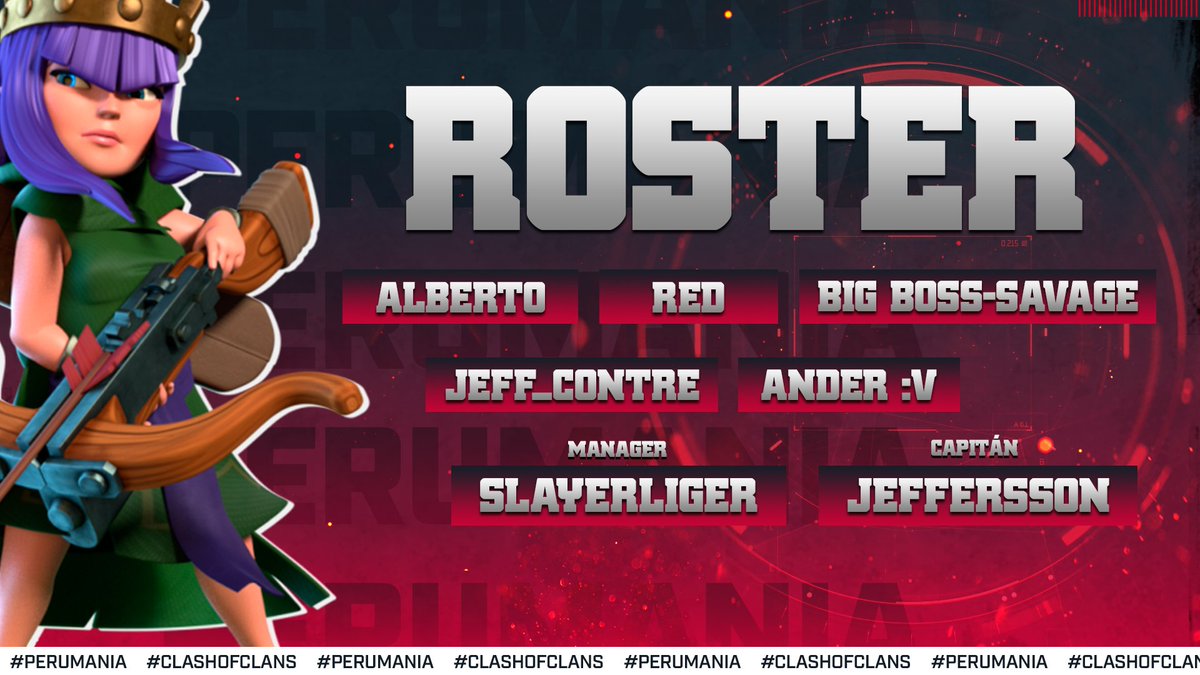 🎉🔥Presento a Este Hermoso team Profesional...!! Jugadores Experimentados en el Coc Reconocidos Profesionalmente🎉🔥
Nos daran gran alegría Y Victorias 🔥🎉👍 BIENVENIDOS!!!
<a href="/Jeffersson1995/">Jeffersson 🇵🇪</a> 
<a href="/NessitRed/">Red / Ivan Guerrero</a> 
@albert_santos87 
<a href="/Anders208/">Anders 20</a> 
<a href="/SlayerLiger/">Eder - ⚡SlayerLiger ⚡</a> 
<a href="/bigboss24_coc/">Big Boss-savage 🇨🇴</a>