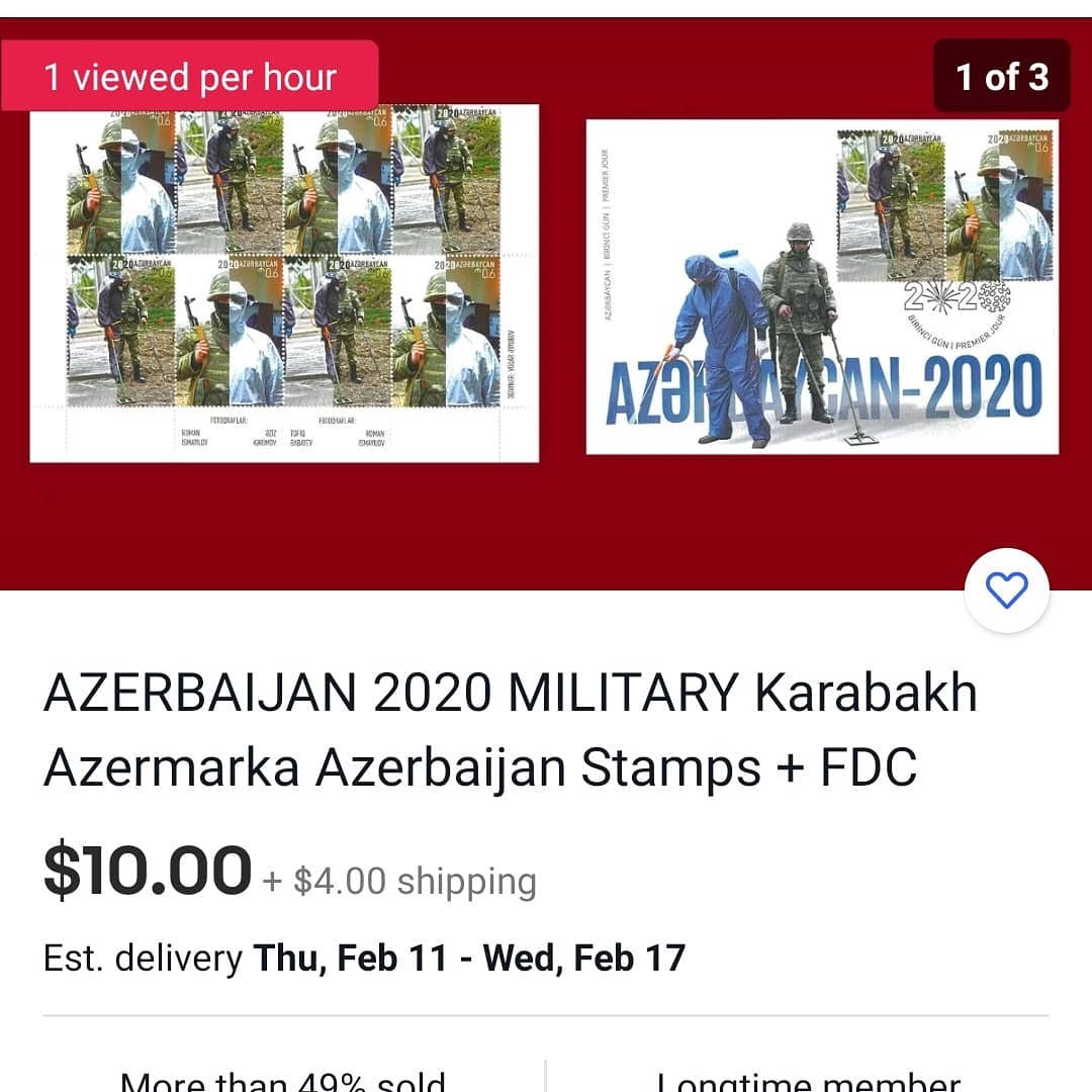 AniNY's tweet photo. @eBay @AskeBay can you please explain this? You are allowing the sale of stamps depicting the ethnic cleansing of Armenians. 

#ebay is allowing the sale of stamps depicting the ethnic cleansing of Armenians on its platform. #azeriterrorism #nazis #azerbaijaniwarcrimes https://t.co/UB7wFCJWmZ