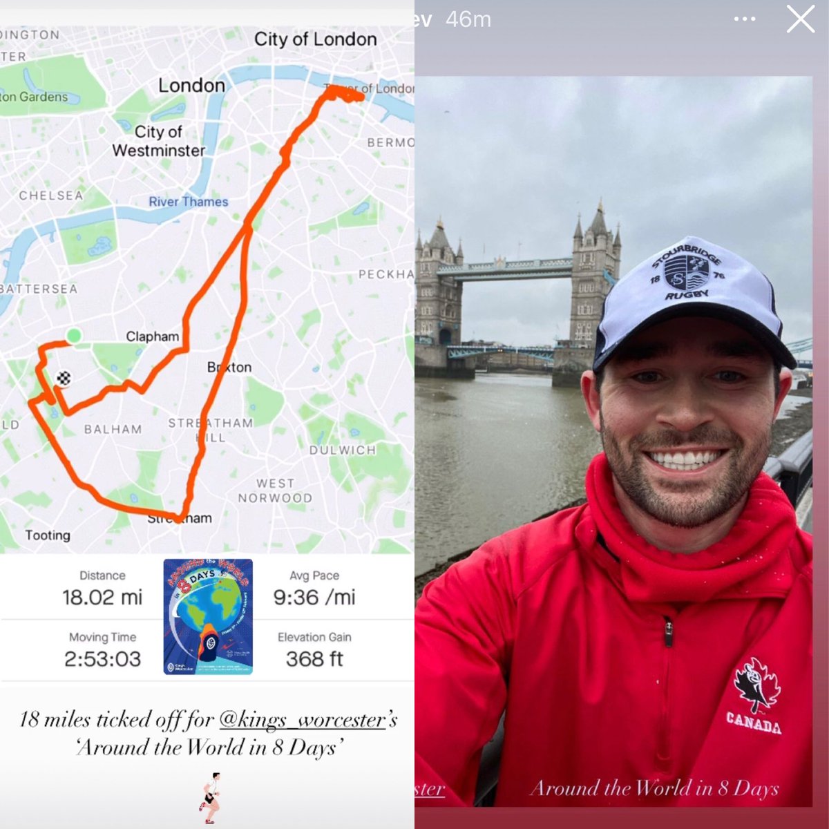 KSWRugby's tweet photo. Former rugby captain George J - F putting in a big run for the @kings_sport #KSWAroundTheWorld effort!!
#Kingsforlife #TeamKings #9Dots https://t.co/ou3ANrP6t5