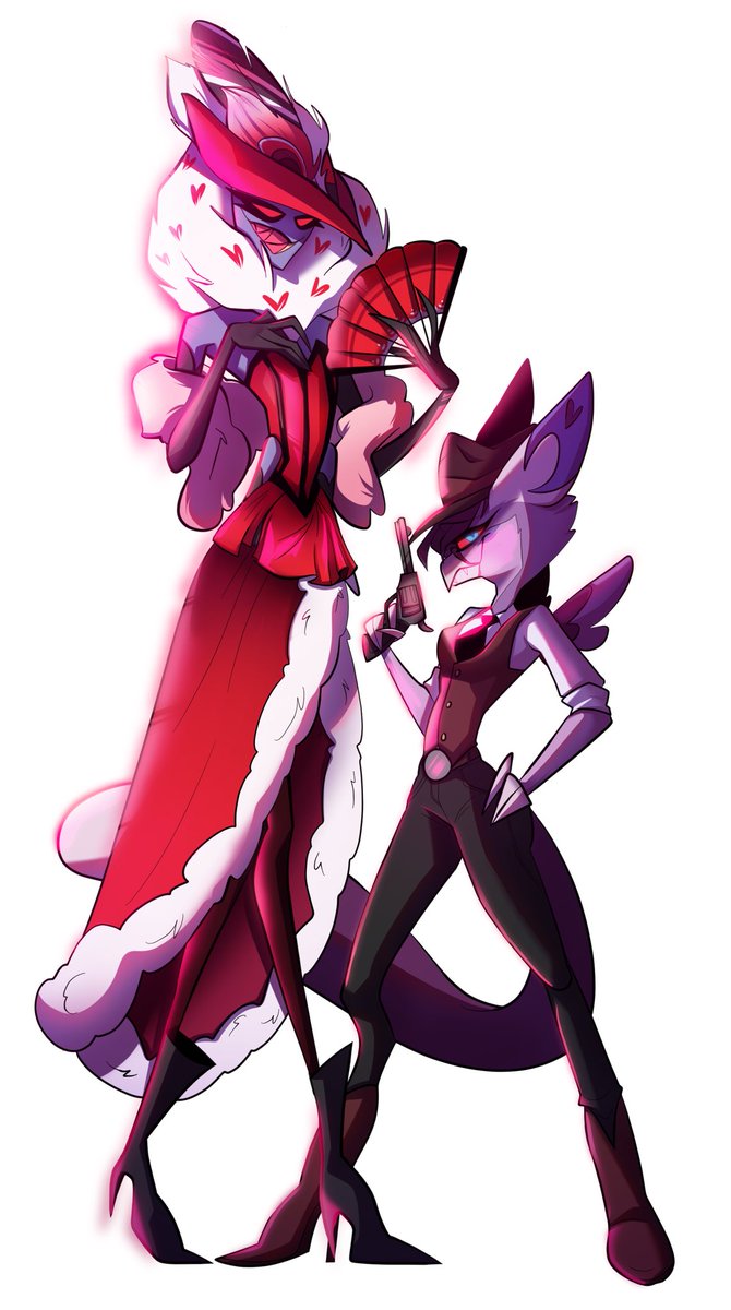 AzurasHellHouse's tweet photo. Two of the baddest bitches 💜 art by the amazing @Arizona_Coffee  ! #HazbinHotelValentino #HazbinHotelOC #HHOC #Hazbin_Hotel #HazbinHotel #HazbinHotelAzura https://t.co/fGxvMZz6H0