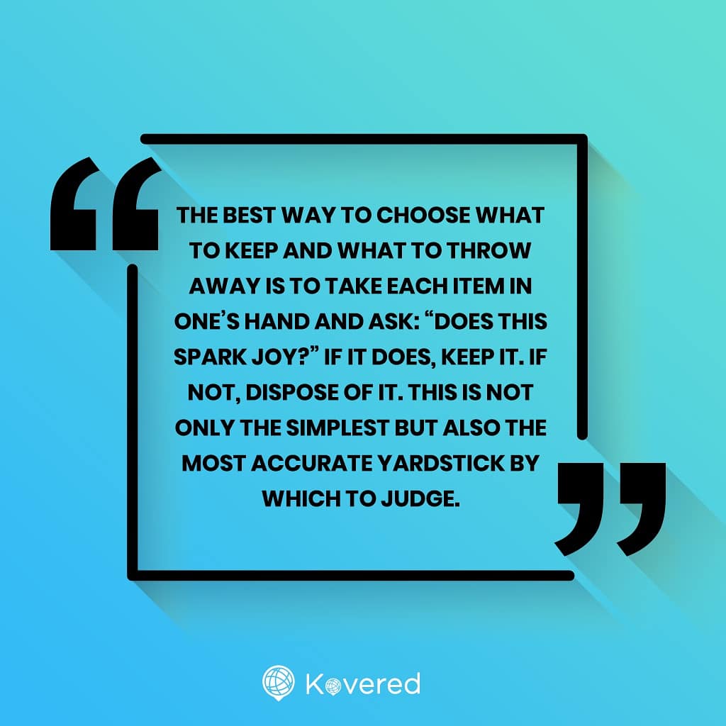 Today in KoveRead we choose the book 'The Life-Changing Magic of Tidying Up: The Japanese Art of Decluttering and Organizing' by Marie Kondo. #koveread #kovered #koveredapp #book #mariekondo #lifechanging #japaneseart #ehealth