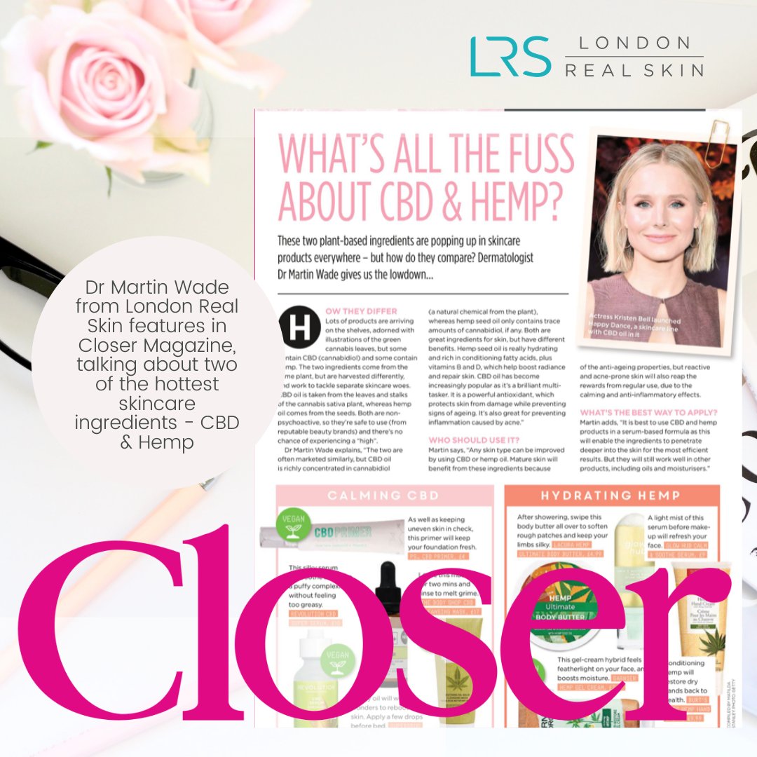 CosmeticPR's tweet photo. Client coverage secured: Dr Martin Wade from @LondonRealSkin features in Closer magazine, talking all things CBD and Hemp in skincare 👏

Did you spot him in your copy? 

@CloserOnline #closermag #londonrealskin https://t.co/FLdghthzyv