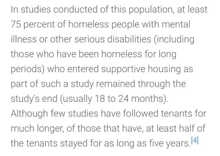 Supportive housing is a type of housing and it’s very effective:  https://www.cbpp.org/research/housing/supportive-housing-helps-vulnerable-people-live-and-thrive-in-the-community  https://twitter.com/the_equationist/status/1358511467390062593