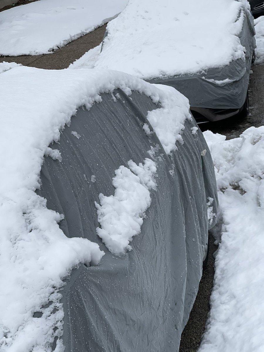 The snow just stop falling in the area. Now I got to go out and shovel at least remove the snow from the cars will be easy 😃🙌🏽❄️ #carcovers #thinksmarterworkless