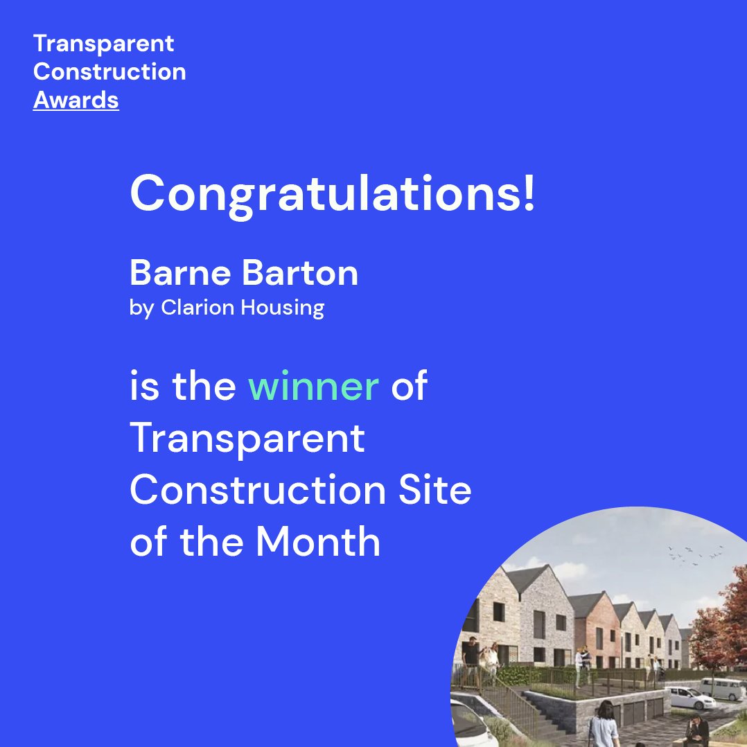 eBrikBuild's tweet photo. Congratulations! Barne Barton Project by #clarionhousinggroup wins the Transparent Construction Site of the Month #transparentconstructionawards https://t.co/vmmjUVyu2j