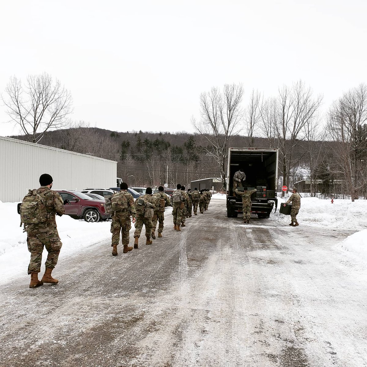 VTNationalGuard's tweet photo. Today we said, "See you later" to about 350 Vermont Army National Guard Soldiers as they departed for their deployment to US Central Command. 

After years of training they are among the most ready in the nation to accomplish their mission.

@86thteam https://t.co/lhrj3zeYeP