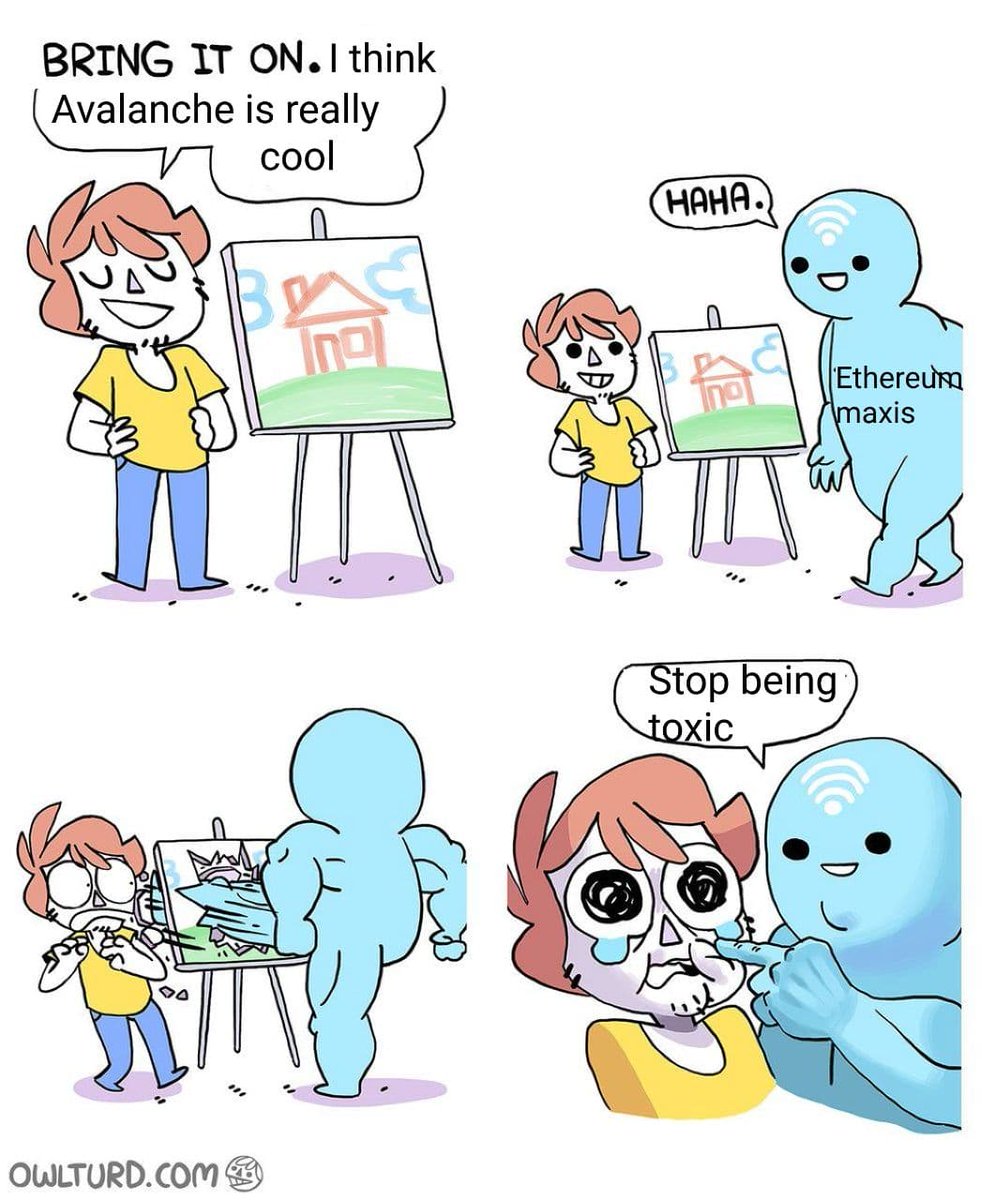 RedCoinMan's tweet image. I've been seeing a bit of hate from the #Ethereum community towards the @avalancheavax community lately. 

I don't understand why.