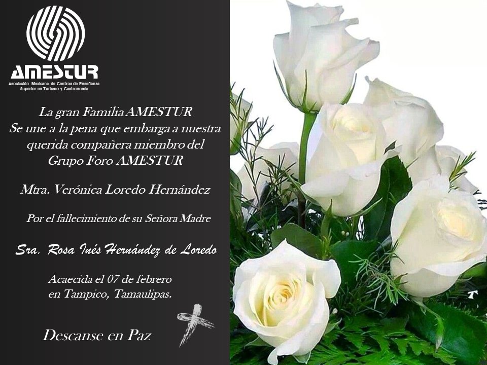 AMESTUR9's tweet photo. AMESTUR lamenta este sensible fallecimiento de la MADRE de nuestra muy querida amiga VERÓNICA LOREDO... https://t.co/WqjG9kdTf2