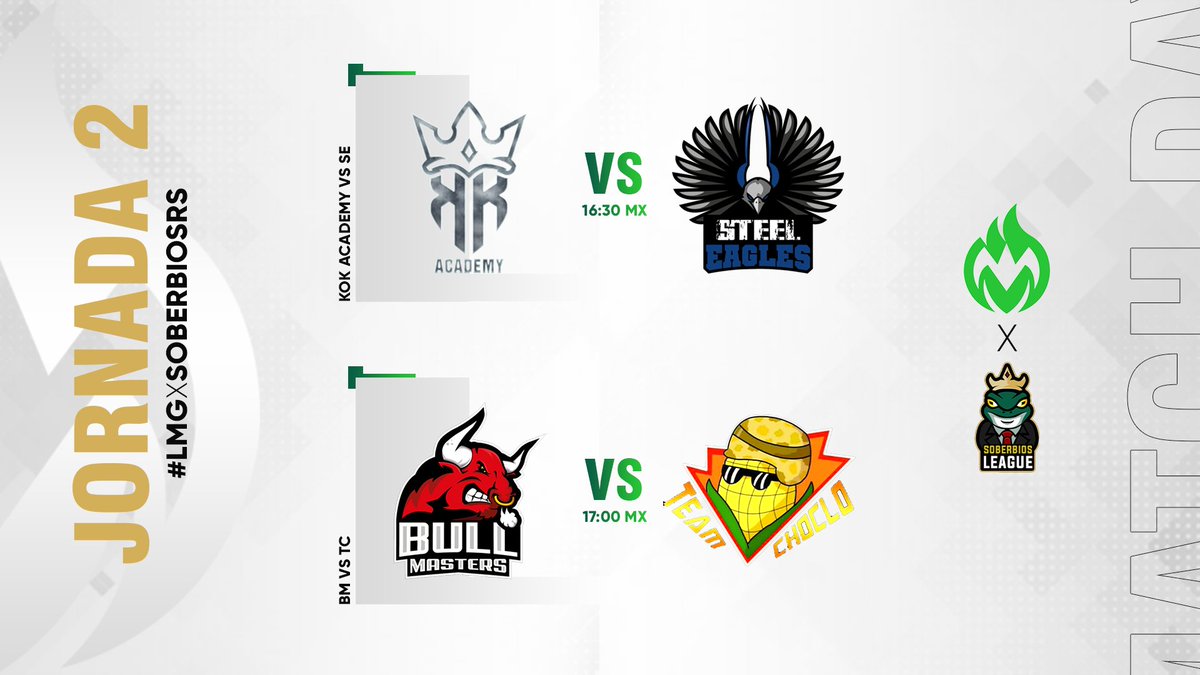 #RumbleStars | ¡Jornada 2!

▪︎ @KOK_Academy vs <a href="/SteelEagless/">STEEL EAGLES</a> 
▪︎ <a href="/BullMastersOn/">ϺϺCrpytoᅠᅠᅠᅠᅠᅠᅠᅠᅠᅠᅠᅠᅠᅠᅠᅠᅠᅠᅠᅠᅠᅠᅠᅠᅠᅠᅠᅠᅠᅠᅠᅠ</a> vs <a href="/TeamChoclo1/">Team Choclo 🌽</a> 

#RegionAmérica 
#LMGxSoberbiosRS