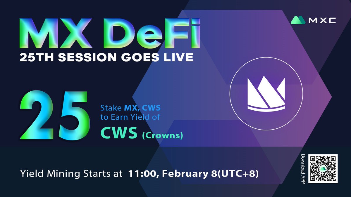 MEXC's tweet photo. 👏The 25th Session #MXDeFi Goes Live👏
⏲️Time: Feb 8 - Feb 12 (UTC+8)
👉Stake $MX, $CWS to Earn Yield of #Crowns #CWS 
🎉Glad to cooperate with @seascapenetwork 😊

🎁10 ppl*5 USDT
✅Follow @MXC_Exchange &amp; @seascapenetwork
✅RT &amp; Tag3
✅Comment
🔗Details: https://t.co/ordxibwkLn https://t.co/Xqiu1QdMCW