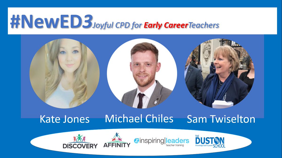 Emma_Turner75's tweet photo. Well I promised #NewEd3 fans a little Sunday night teaser & here it is. Our 1st 3 of >20 amazing speakers on 26/6 for FREE CPD for Early cCareer & ITT with me & @Strickomaster hosting. Say Hi to @KateJones_teach @m_chiles& @samtwiselton
Save the date & see below for more details https://t.co/J6qsgG3nVh
