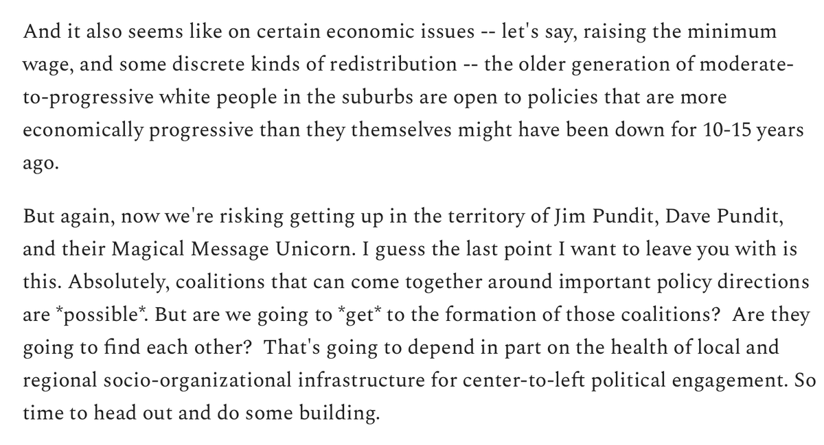 Which, as  @perrybaconjr & I talked about here, is especially important when the coalition you need to build is necessarily going to have to span a bunch of demographic geographic & socio-economic gaps  https://bluegrassbeat.substack.com/p/did-democrats-just-waste-88-million