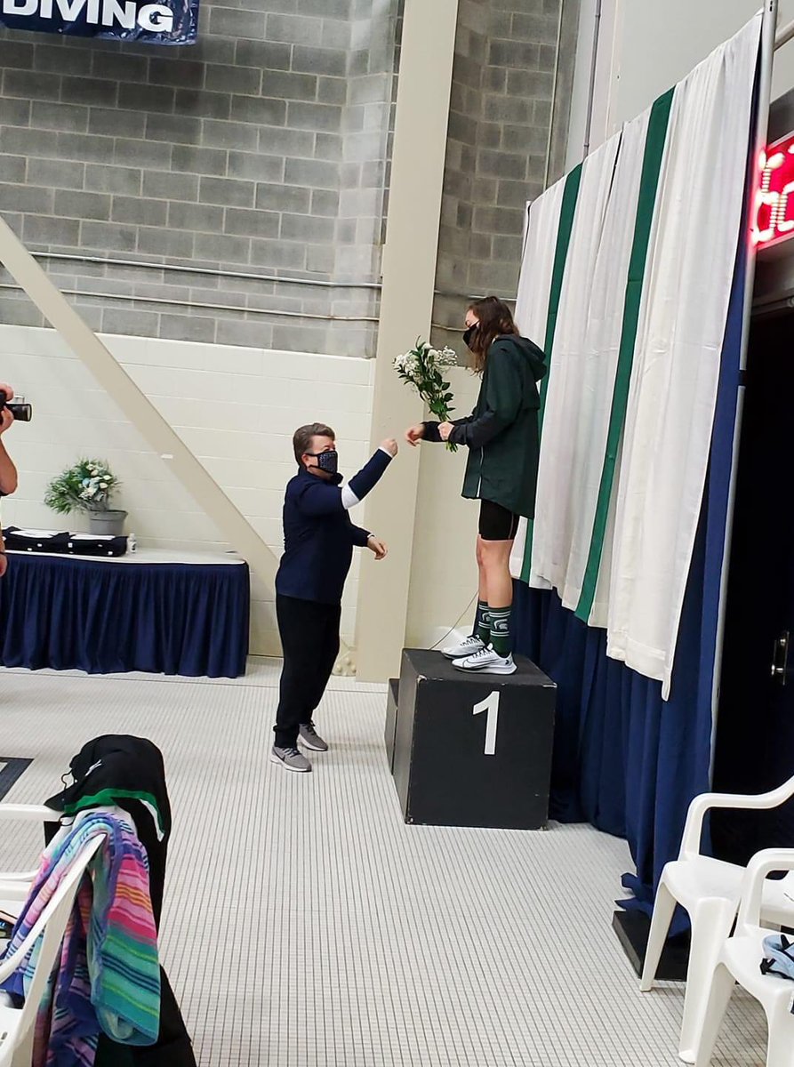 irwinben's tweet photo. @MSU_Athletics @MSU_WBasketball @mifarmbureauins Here is the Penn State AD cheering on our Swim and Dive seniors, something our coward @BillBeekman won’t do. https://t.co/g36OGSiAcA