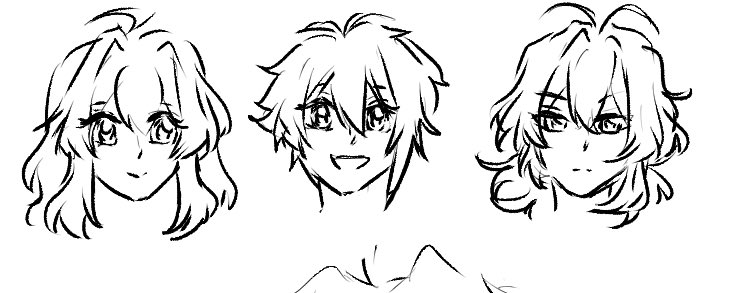 MY HANDS the confusion lately, drawing tsumugi, riku, or diluc's hair 