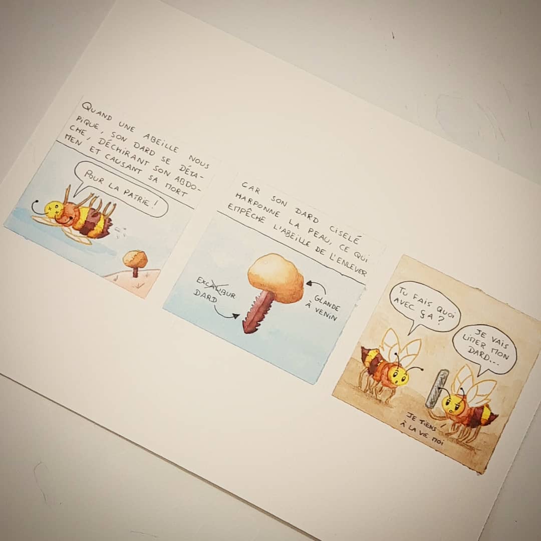 Tenefester's tweet image. Voici une nouvelle BD sur les secrets des abeilles 🐝

✍️ Aquarelle
⏳ 3h30

#comics #webcomics #bd #bee #abeilles #abeille #bees #beehive #ruche #drawing #drawings #pencil #art #watercolor #illustration #illustrationartists #nature #savethebees #savethebees🐝