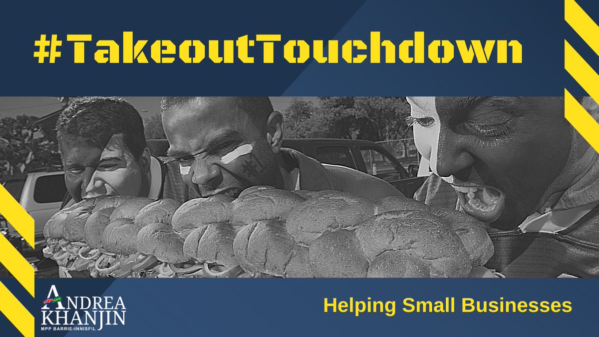 Andrea_Khanjin's tweet photo. It's game time @TownOfInnisfil &amp; @CityOfBarrie

Best plan is to #StayIn, #OrderOut and #EnjoyLocal food in the comfort of your home 🏠 

#SupportSmallBusinesses and help them score a #TakeoutTouchdown tonight! https://t.co/LeOjkRUS9E