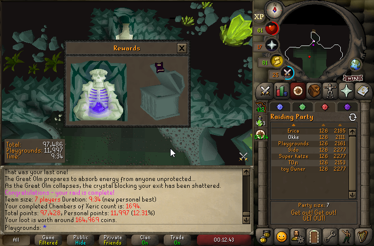 PlaygroundsOSRS's tweet photo. 1 second off tying record, not the best olm. New pre-olm WR though of 4:16. https://t.co/UV085iFLak